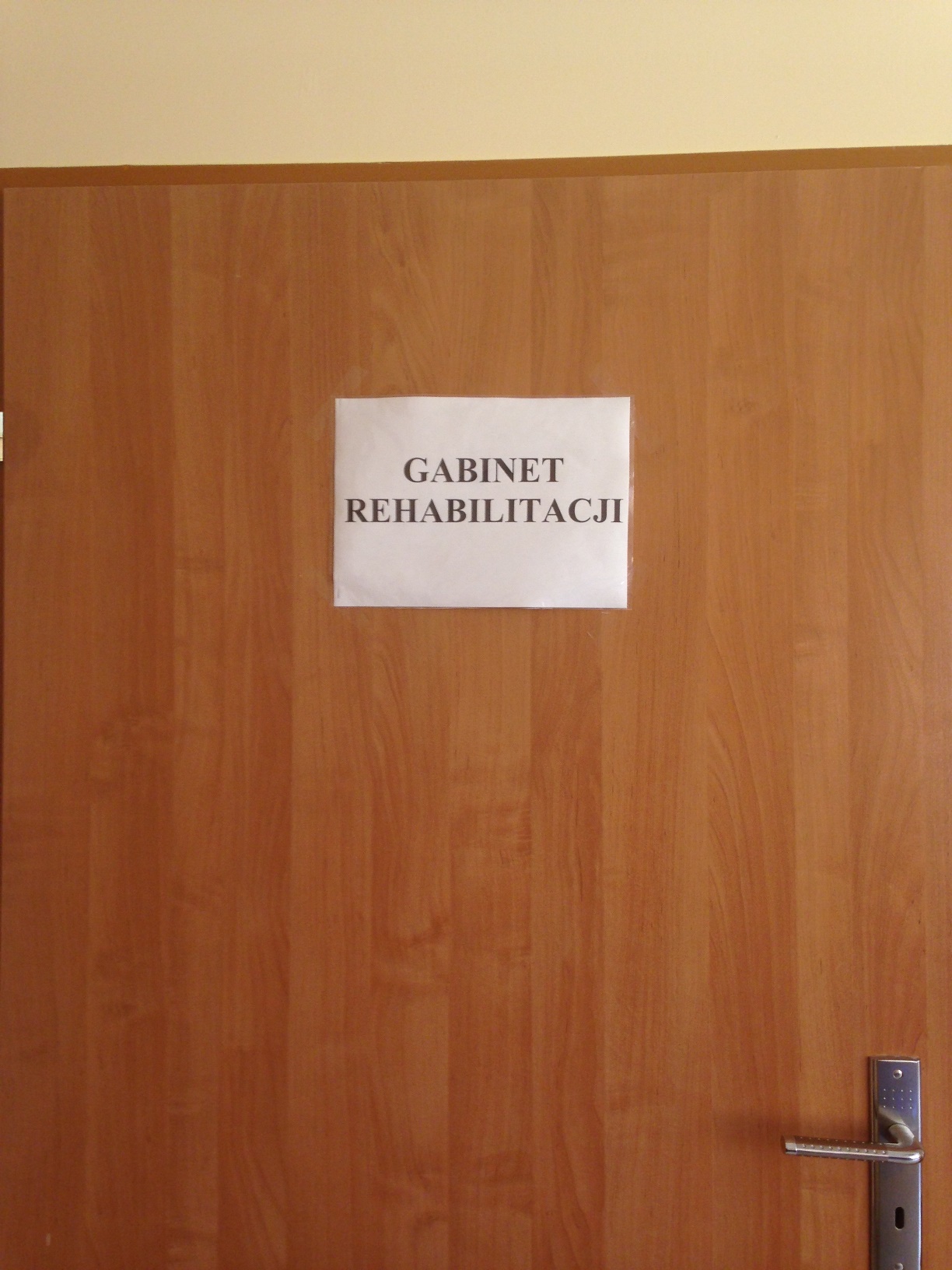 Drzwi do gabinetu rehabilitacji